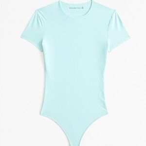 Abercrombie & Fitch Light Aqua Crew Neck Bodysuit